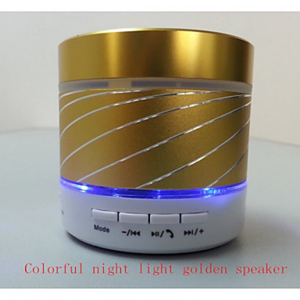 Cylindrical Colorful LED Lights Mini Stereo Bluetooth Hands-free Phone Conversation Speaker Card